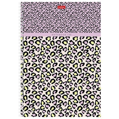 Тетрадь А4 80л. HATBER гребень, клетка, тиснение, LEO-принт (микс в спайке), 092755, 80Т4тВ1гр