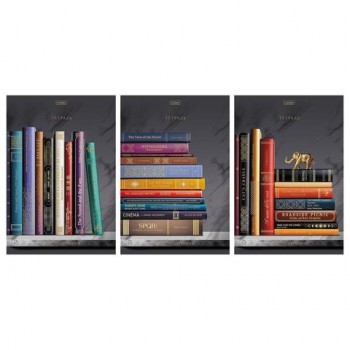 Тетрадь А4 96л. HATBER скоба, клетка, матовая ламинация, 3D фольга, Золотые страницы, 96Т4лофВ1