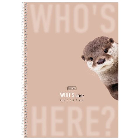 Тетрадь А4 96л. HATBER спираль, клетка, матовая ламинация, Кто здесь? (микс в спайке), 96Т4лВ1сп