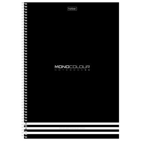 Тетрадь А4 96л. HATBER спираль, клетка, матовая ламинация, тиснение, MONOCOLOUR (микс, 96Т4лтВ1сп