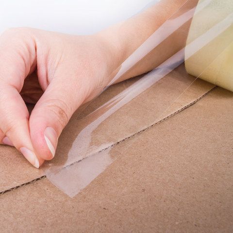 Клейкая лента упаковочная 48 мм x 40 м, прозрачная, толщина 40 микрон, STAFF 6 шт., 440087