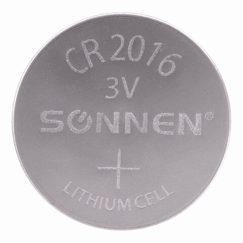 Батарейка SONNEN 10 шт. Lithium, CR2016, литиевая, 1 шт., в блистере, 451972