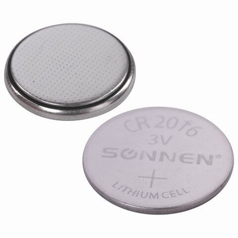 Батарейка SONNEN 10 шт. Lithium, CR2016, литиевая, 1 шт., в блистере, 451972