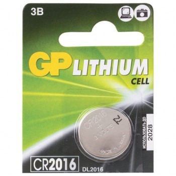 Батарейка GP 5 шт. Lithium, CR2016, литиевая, 1 шт., в блистере (отрывной блок), CR2016-7C5, CR2016-7CR5
