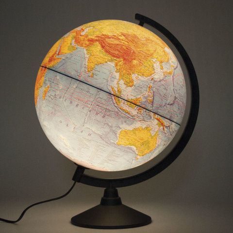 Глобус физический GLOBEN &quot;Классик&quot;, диаметр 320 мм, с подсветкой, К013200017