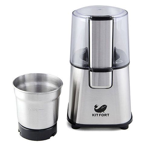 Кофемолка KITFORT КТ-1315, 180 Вт, вместимость 60 г, металл, серебро