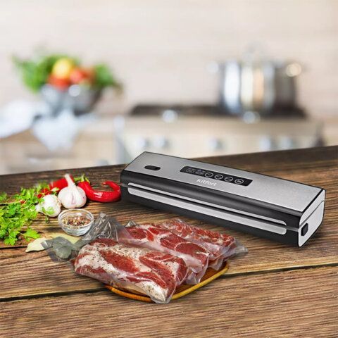 Вакууматор/вакуумный упаковщик KITFORT КТ-1510, 130 Вт, 2 режима, ширина пакета до 29 см, серебристый