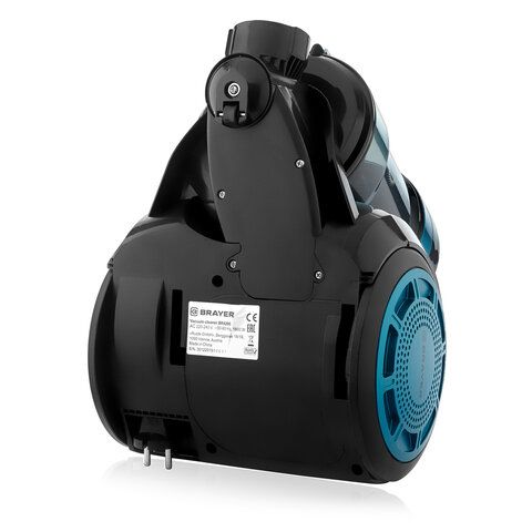 Пылесос BRAYER BR4200 с контейнером &quot;циклон&quot;, 1800 Вт, мощность всасывания 400 Вт, черный/синий