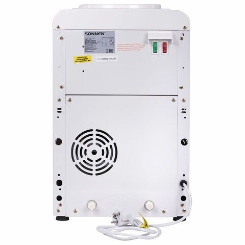 Кулер для воды SONNEN TSE-02W, настольный, НАГРЕВ/ОХЛАЖДЕНИЕ ЭЛЕКТРОННОЕ, 2 крана, белый, 456173