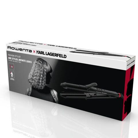 Мультистайлер для волос 3 в 1 ROWENTA Karl Lagerfeld CF451LF0, выпрямление/завивка, 170-200 °C, черный, 1830008551