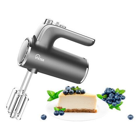 Миксер ручной VIXTER VHM-5300, 700Вт, 5 скоростей, 2 венчика, 2 крюка для теста, графит