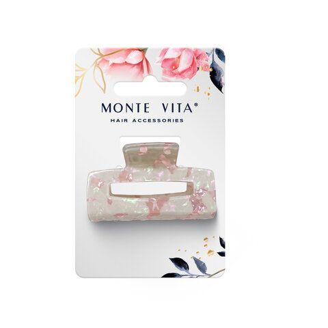 Краб для волос &quot;Геометрия&quot; 6 см, бежево-розовый MONTE VITA 457023