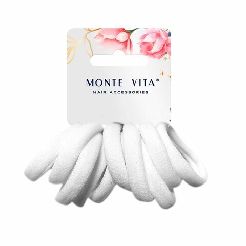 Резинки для волос НАБОР 10 шт, мягкие, medium size, АССОРТИ, MONTE VITA 12 шт. 457046