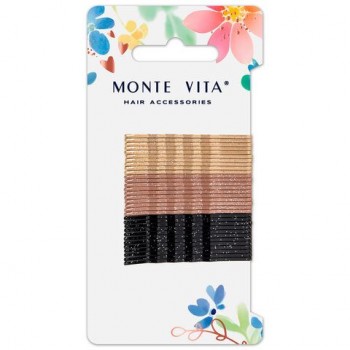 Невидимки для волос НАБОР 30 шт, 5 см, разные цвета MONTE VITA 12 шт. 457100