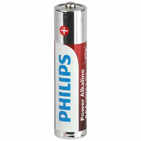 Батарейки алкалиновые &quot;мизинчиковые&quot; КОМПЛЕКТ 4 шт PHILIPS Power Alkaline, ААА (LR03,, Б0062736