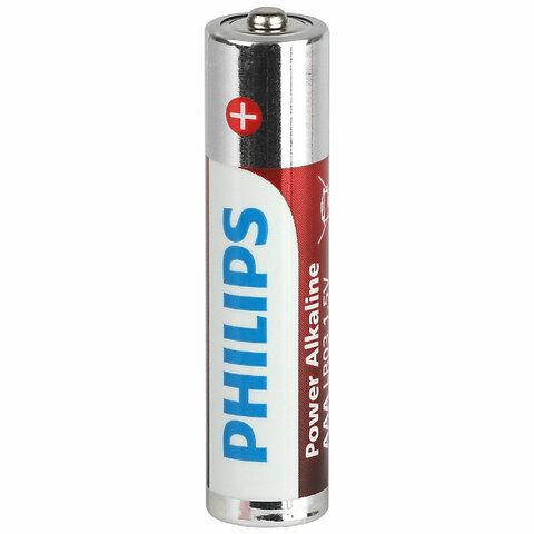 Батарейки алкалиновые &quot;мизинчиковые&quot; КОМПЛЕКТ 12 шт PHILIPS Power Alkaline, ААА (LR03, Б0064681
