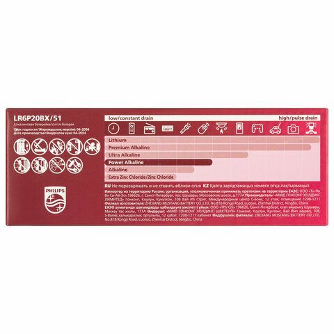 Батарейки алкалиновые &quot;пальчиковые&quot; КОМПЛЕКТ 20 шт PHILIPS Power Alkaline, АА (LR6,24, Б0064673