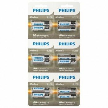 Батарейки алкалиновые КОМПЛЕКТ 2 шт (отрывной блок) PHILIPS Entry, АА (LR6,2, Б0064636