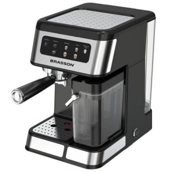 Кофеварка рожковая со встроенным капучинатором BRASSON CM-1830, 4 напитка, дисплей, 1,6 л, 1250 Вт, 20 бар, 457885
