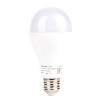 Лампа светодиодная SONNEN EXTRA, 20 (150) Вт, Е27, груша, теплый белый, 30000 ч, LED A65-20W-2700-Е27, 457898