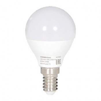 Лампа светодиодная SONNEN 20 шт. EXTRA, 10 (85) Вт, E14, шар, теплый белый, 30000 ч, LED G45-10W-2700-Е14, 457909