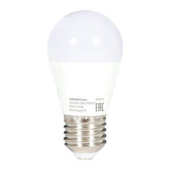 Лампа светодиодная SONNEN 20 шт. EXTRA, 10 (85) Вт, E27, шар, теплый белый, 30000 ч, LED G45-10W-2700-Е27, 457913