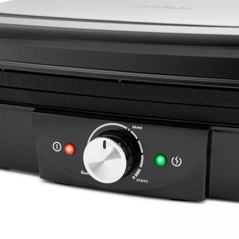 Электрогриль KITFORT KT-1656, 2000 Вт, фиксированные панели, регулировка температуры, серебристый