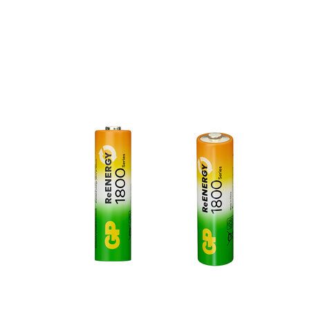 Батарейки аккумуляторные GP ReEnergy Ni-Mh пальчиковые КОМПЛЕКТ 2 шт AA (HR6) 1800 mA, 180AAHCRGY-2CRC