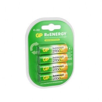 Батарейки аккумуляторные GP ReEnergy Ni-Mh пальчиковые КОМПЛЕКТ 4 шт АА (HR6) 2600mAh, 270AAHCRGY-2CRC