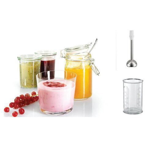 Миксер BOSCH MFQ 36480, 450Вт, 5 скоростей, 6 насадок, стакан, белый, MFQ36480