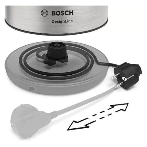 Чайник Bosch TWK 2M164, 1,7л, 2400Вт, закрытый нагревательный элемент, пластик, красный