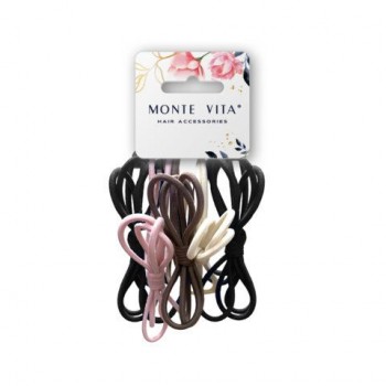 Резинки для волос, НАБОР 5 шт, диаметр 5 см, с бантиком, ассорти, MONTE VITA 12 шт., 458829