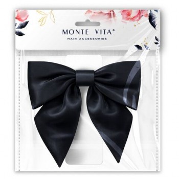 Бант для волос 17*7,5*15 см на заколке, черный MONTE VITA код 1С, 458837