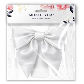 Бант для волос 17*7,5*15 см на заколке, белый MONTE VITA код 1С, 458839