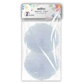 Банты для волос на резинке, НАБОР 2 шт, диаметр 13 см, белый MONTE VITA, 458842