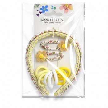 Резинки для волос (9 шт) с ободками (2 шт) и заколками (2 шт), НАБОР, MONTE VITA 12 шт., 458856