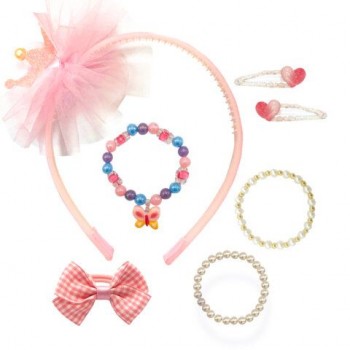 Резинка для волос с ободком, заколками (2 шт) и браслетами (3 шт), НАБОР, MONTE VITA, 458860