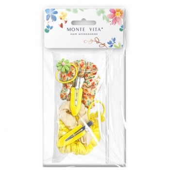 Резинки для волос (5 шт) с зажимами (2 шт), КОСМЕТИЧКА В ПОДАРОК, MONTE VITA, 458863