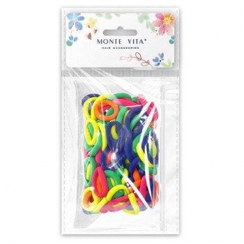 Резинки для волос НАБОР 100 шт, 3 см, яркие цвета, КОСМЕТИЧКА В ПОДАРОК, MONTE VITA, 458869