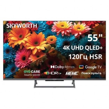 Телевизор SKYWORTH 55Q67H, 55" (140 см), QLED+, 3840x2160, 4K, 16:9, Google TV, Wi-Fi