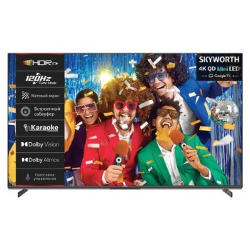 Телевизор SKYWORTH 55X85G, 55" (140 см) QD-Mini LED 3840x2160 4K 16:9 Google TV Wi-Fi