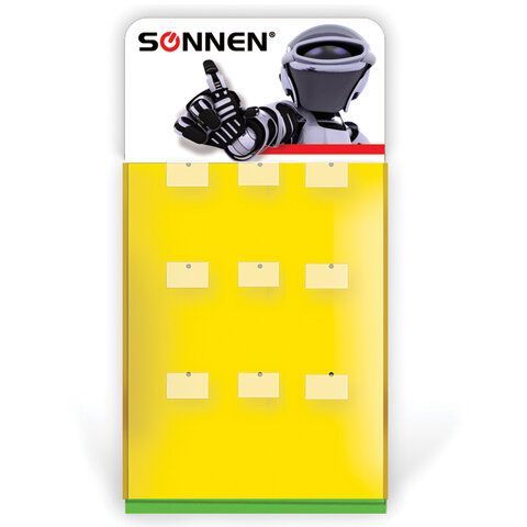 Дисплей для размещения товара настольный SONNEN, 65x35x21 см, 9 крючков, металл, 504996