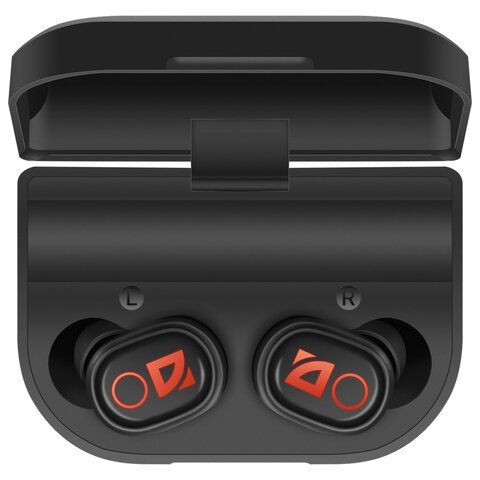 Наушники с микрофоном (гарнитура) DEFENDER TWINS 639, Bluetooth, беспроводные, черные, 63639