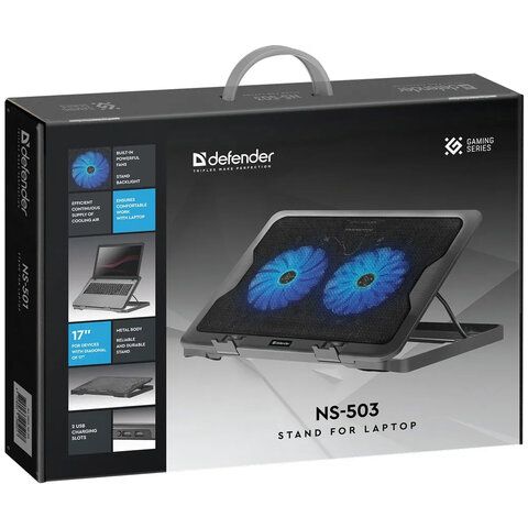 Подставка для ноутбука DEFENDER NS-503, 17&quot;, 2 USB, 2 вентилятора, 29503