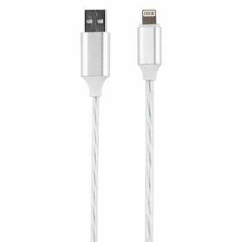 Кабель с LED подсветкой USB 2.0-Lightning, 1 м, RED LINE, белый, УТ000023148