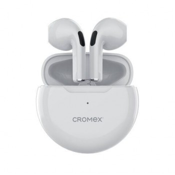 Наушники беспроводные TWS вкладыши с микрофоном, CROMEX EP-T28W, bluetooth 5.4, белые, 514121