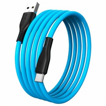 Кабель S21 USB -Type C, 1 м, 3 А, SMARTBUY, для зарядки и передачи данных, синий 9339, iK-3112-S21bb
