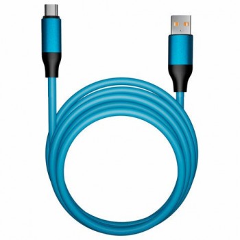 Кабель BOLD USB -TypeC 1 м 3А, SMARTBUY для быстрой зарядки и передачи данных, толстый, синий 18126, 3112BOLD-BLUE
