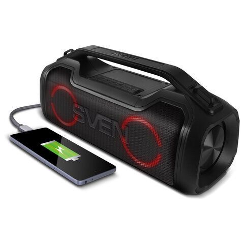 Колонка портативная SVEN PS-390, 50 Вт, TWS, Bluetooth, microSD, черный, SV-021306