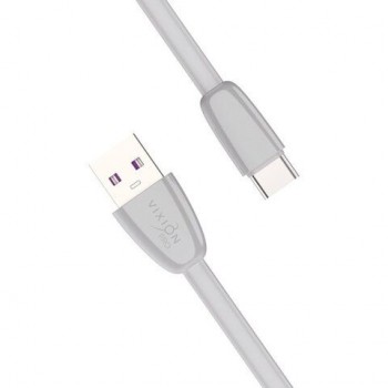 Кабель силиконовый USB-Type-C, 1 м, VIXION PRO VX-12c, для зарядки и передачи данных, серый, 03042, БП-00000963